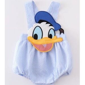 Boutique Donald Duck Baby Boys Sleeveless Blue Bubble Romper Jumpsuit